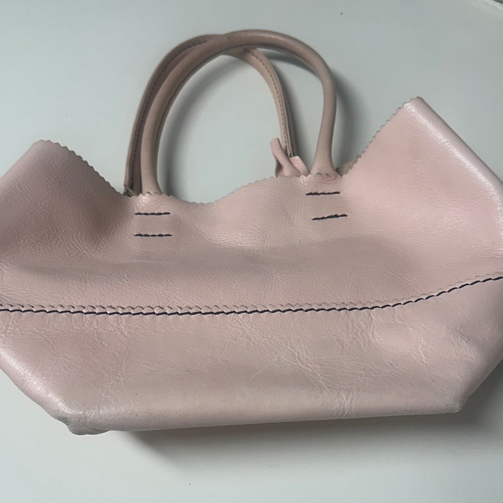 Chic Blush Leather Tote Bag